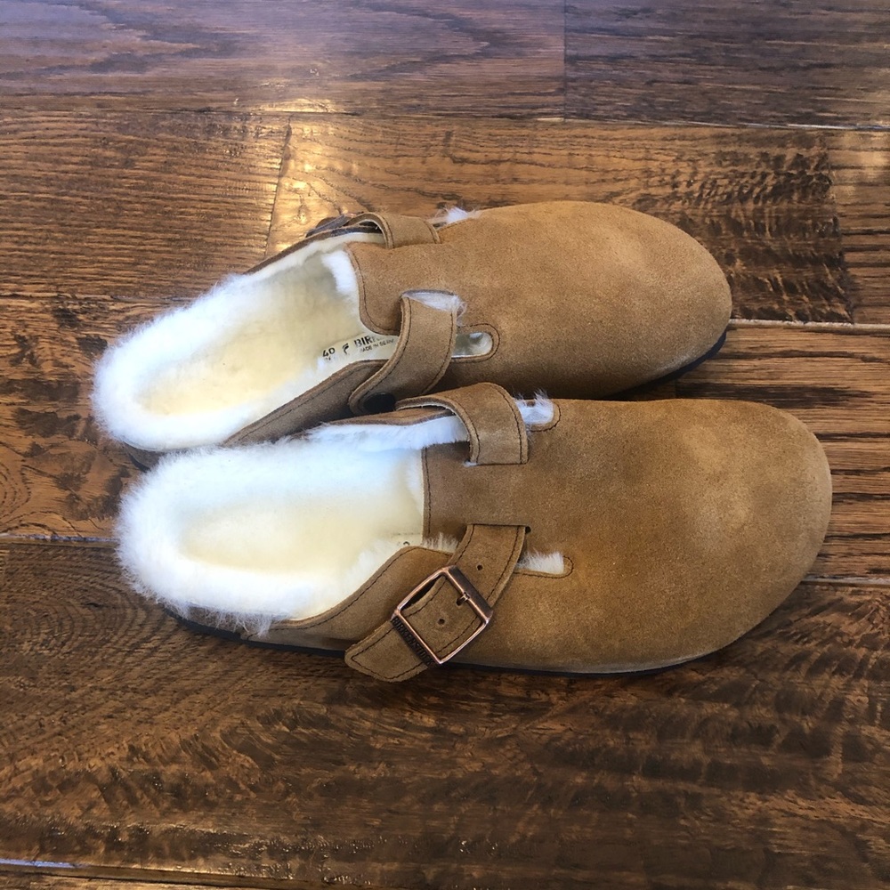 Birkenstock Boston Shearling Suede Leather